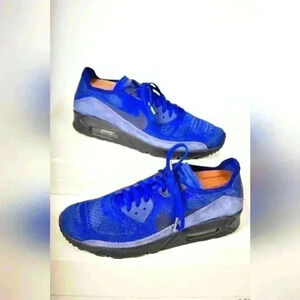 2017 NIKE Cobalt Royal Blue Flyknit Mesh Stretch Ultra 2.0 Air Max 90 9.5US
